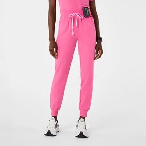 Figs Pink High-waisted Jogger Scrub Pants